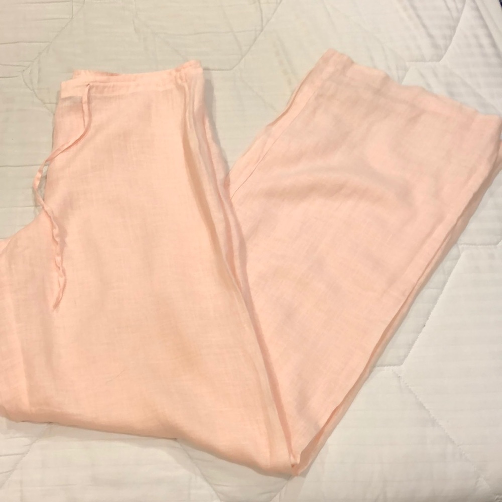 Summer Linen Pink Zara Woman Pants Sz M